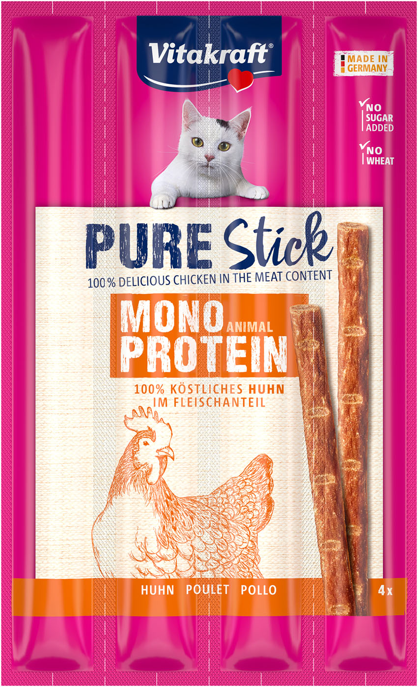 Vitakraft Pure Sticks - Kattensnack - 4 Stuks - kip