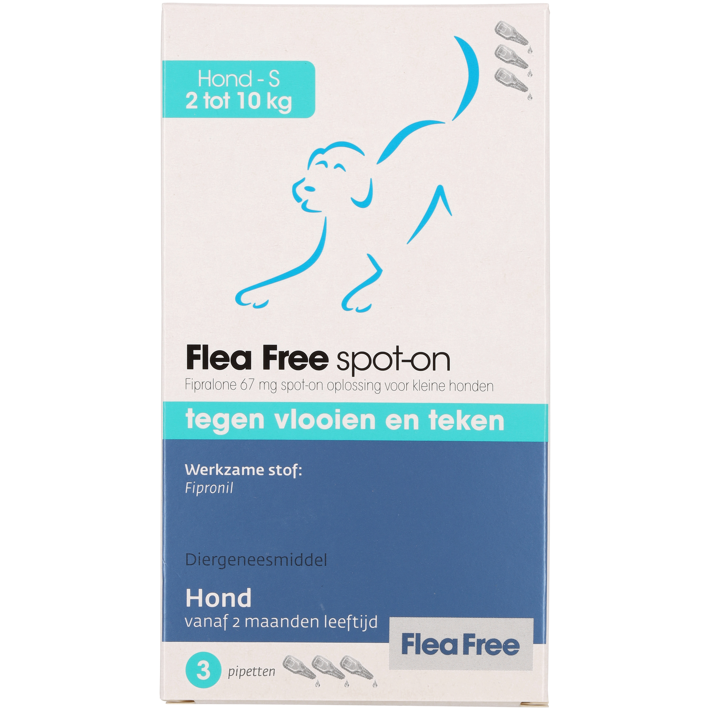 Flea Free Spot On - Pipetten - Anti Vlooien en teken Hond - S - 3 Stuks - S
