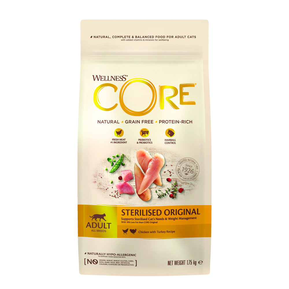 Wellness Core Sterilised Original Adult - Kattenvoer - 1.75 Kilogram - kalkoen, kip