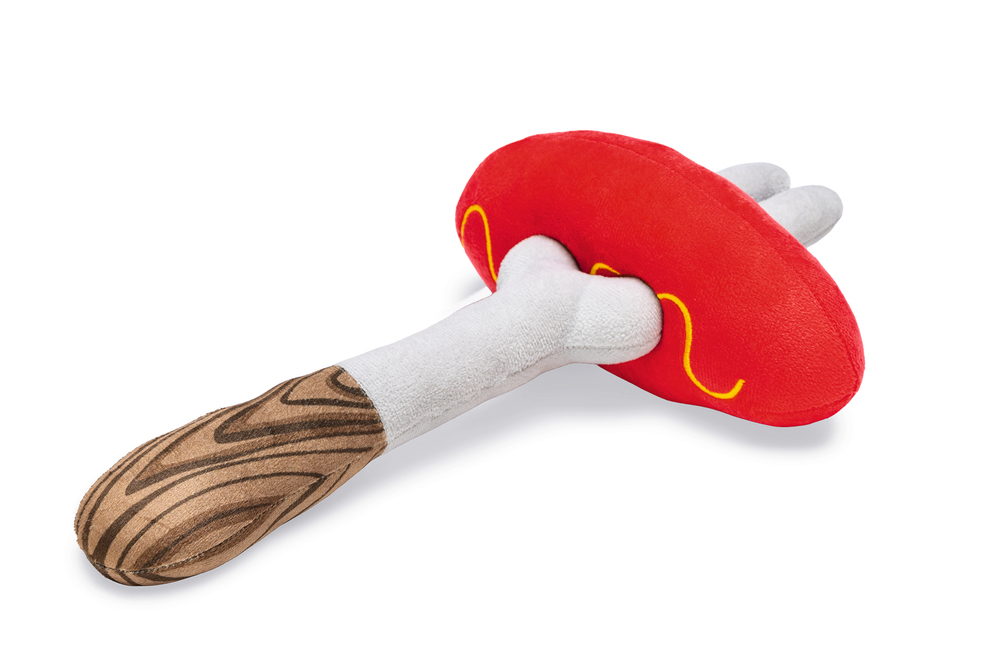 Beeztees Vork en worst - Knuffel - Hondenspeelgoed - Diverse kleuren - 8x18x33 cm