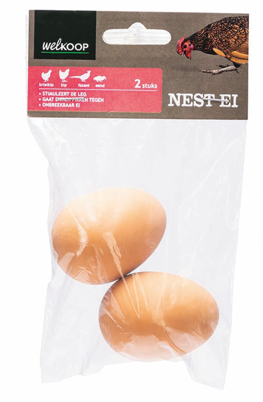 Welkoop - Nesteieren - 2 Stuks - bruin - 17.5x10.1x4.1 cm
