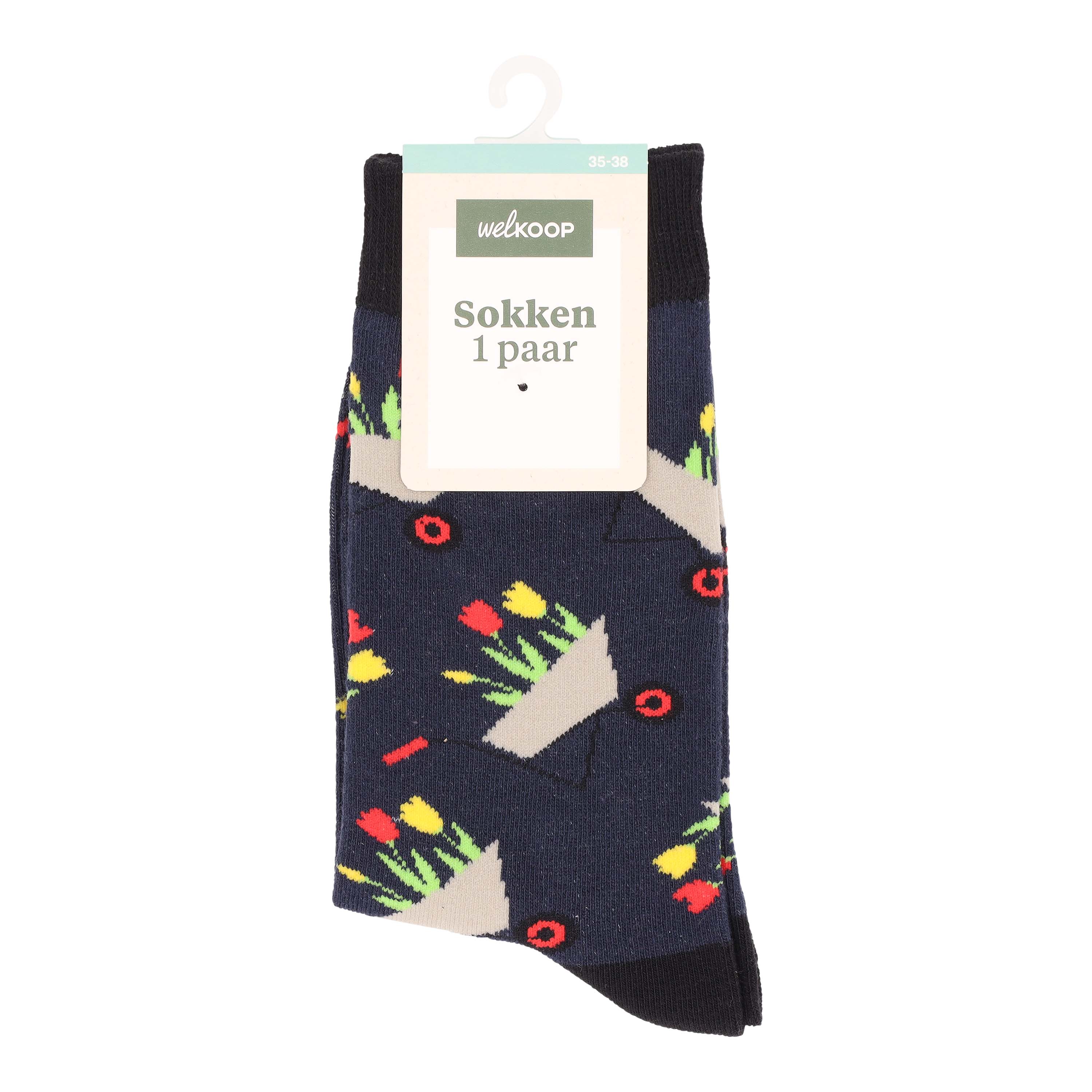 Welkoop Fun Tulp - Sokken - Blauw - 39-42