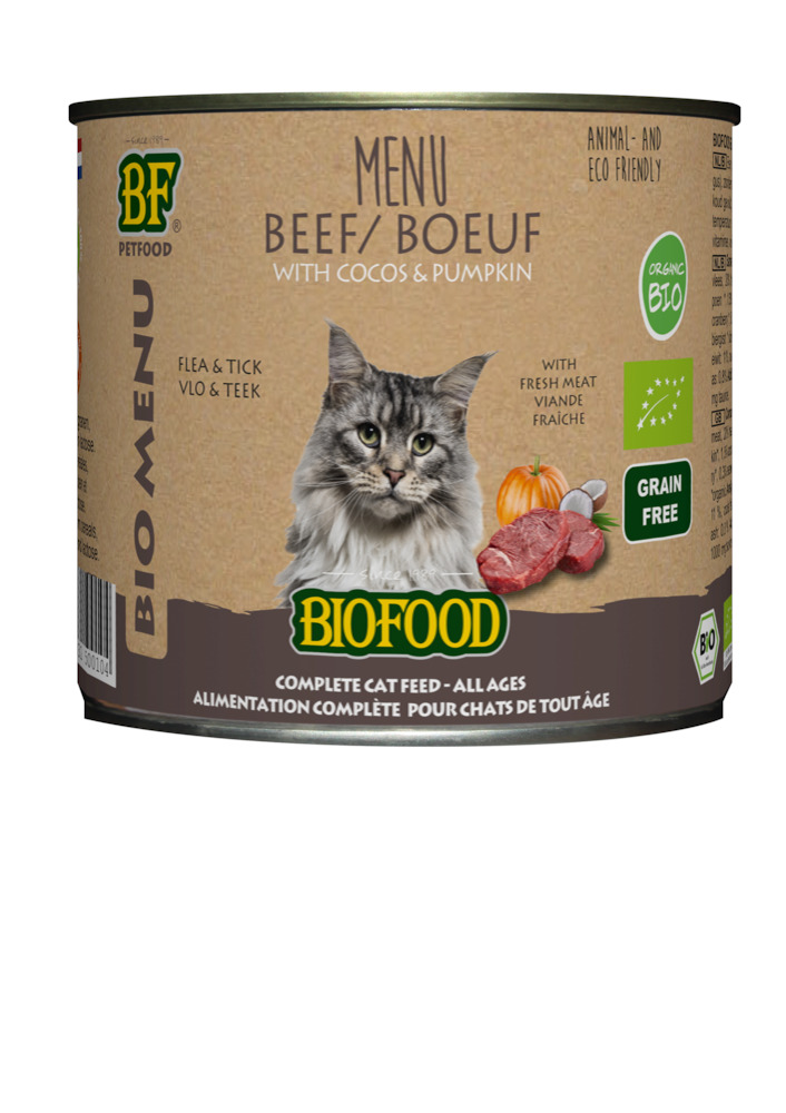 Biofood Bio Menu Vlo & Teek - Kattenvoer - 200 Gram - rund