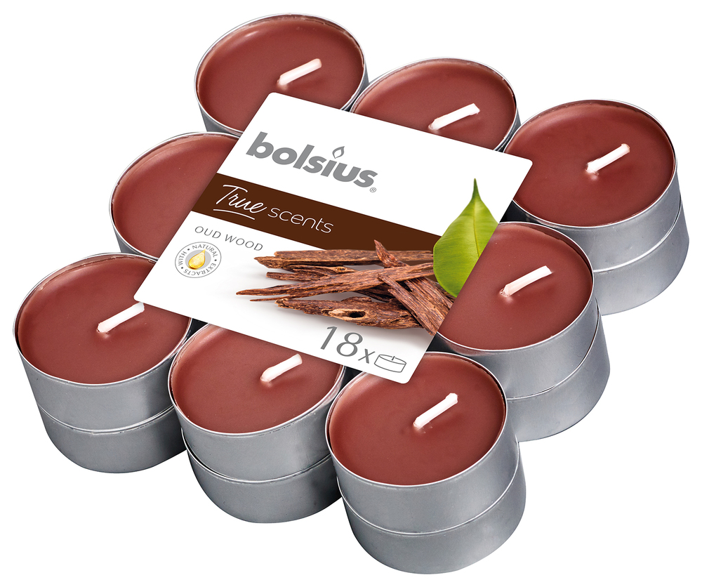 Bolsius True Scents Geur - Waxinelichtjes - Bruin, Hout - Oud wood