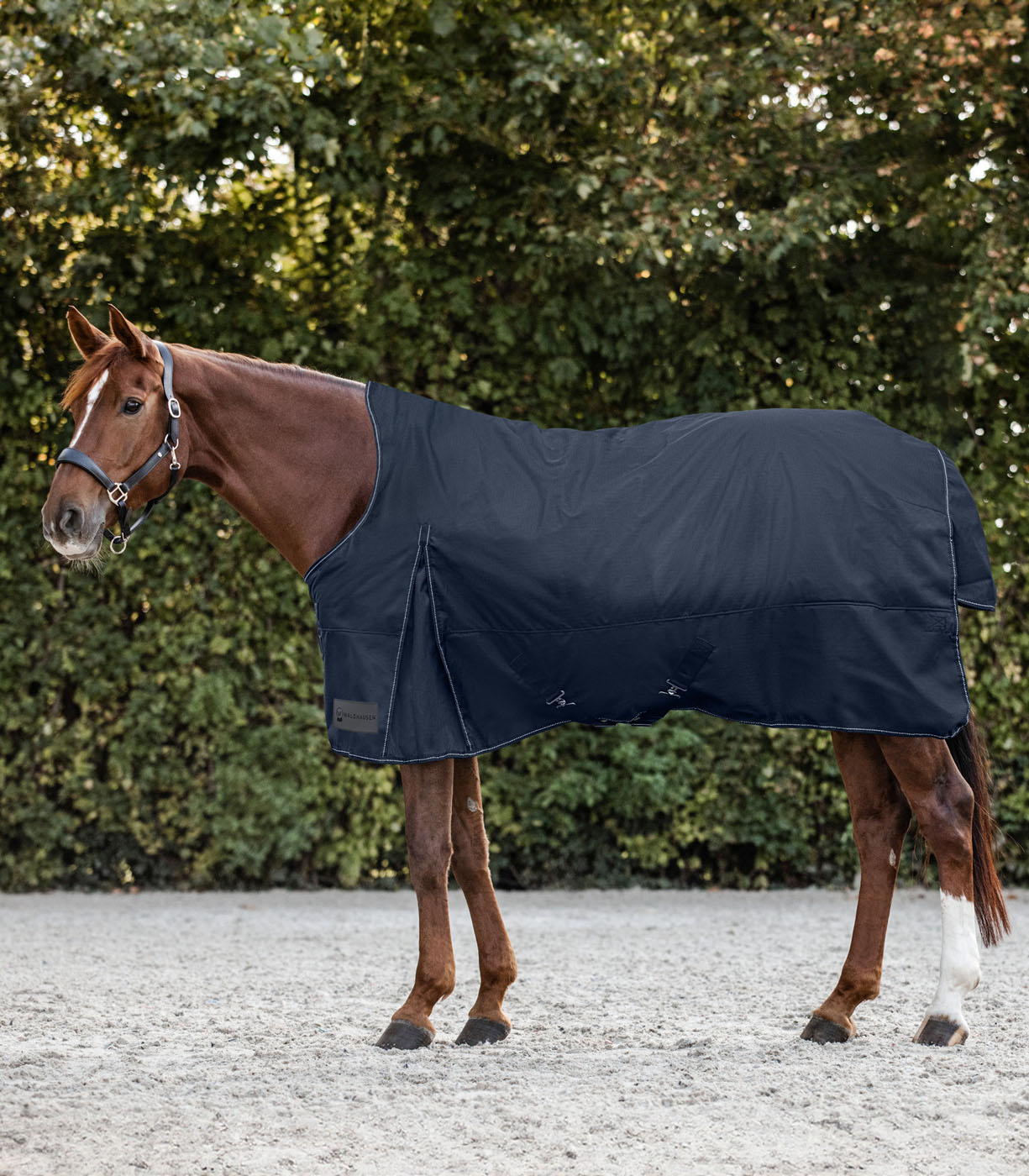 Waldhausen Nordic Hoge nek 200 gr - Winterdeken - Paardendeken - Blauw - 125/175