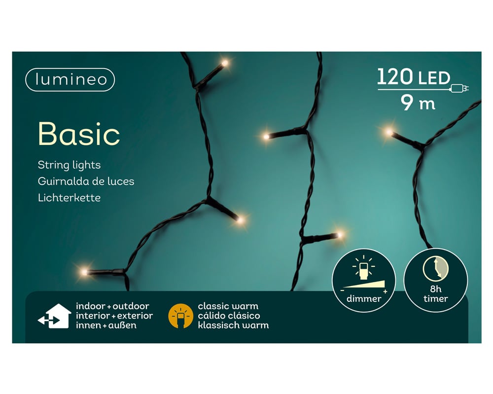Lumineo Basic - Kerstboomverlichting - 120 - Klassiek warm wit - 900 cm Lumineo Basic - Kerstboomverlichting - 120 - Klassiek warm wit - 900 cm