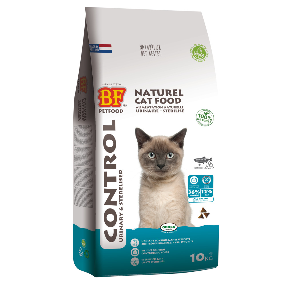 BF Petfood Control Urinary & Sterilised - Kattenvoer - 10 Kilogram - rund, kip