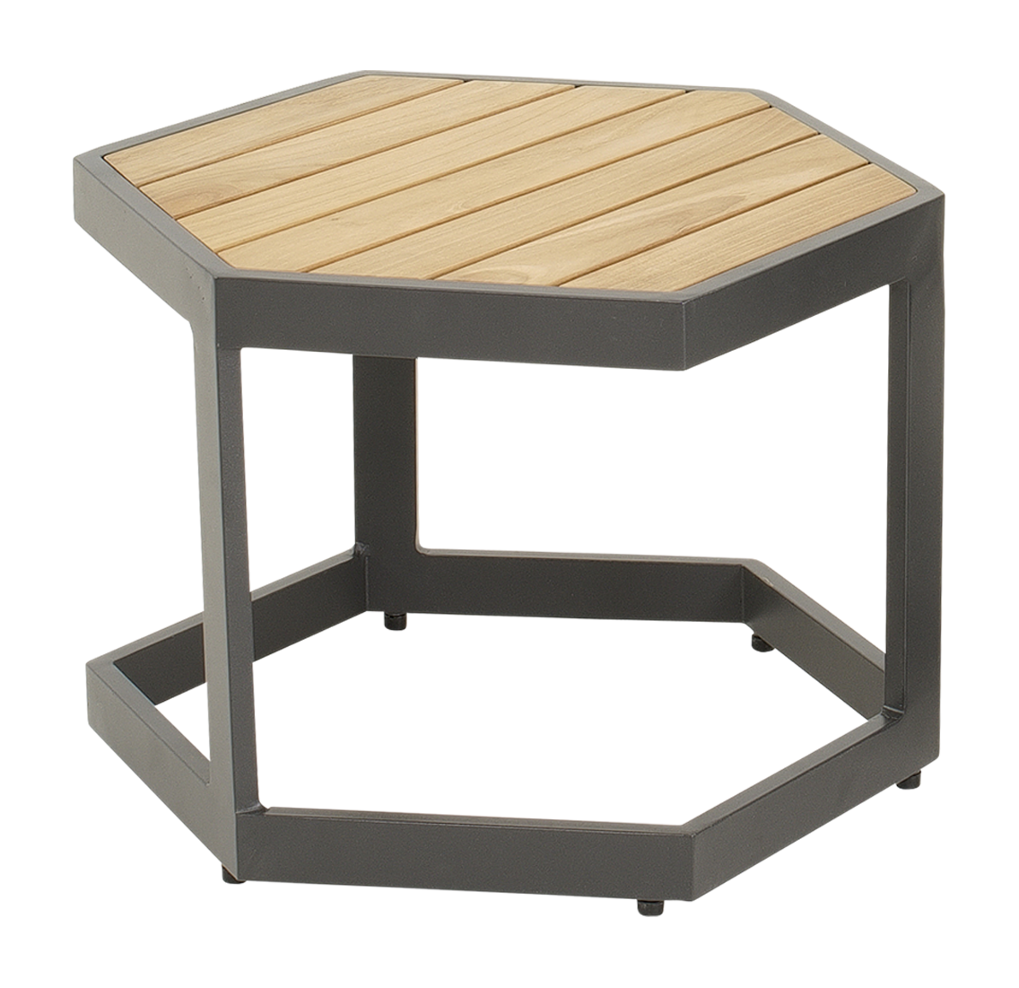 Lesli Living Esagono - Bijzettafel - Antraciet - 34x41.5x48 cm Lesli Living Esagono - Bijzettafel - Antraciet - 34x41.5x48 cm