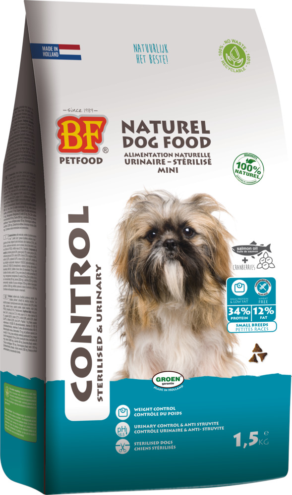BF Petfood Control Small Breed - Hondenvoer - 1.5 Kilogram - kip, rund