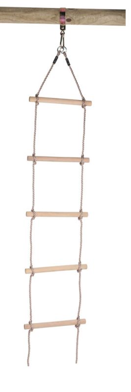 Swing King 5 treden - Touwladder - Bruin - Metaal