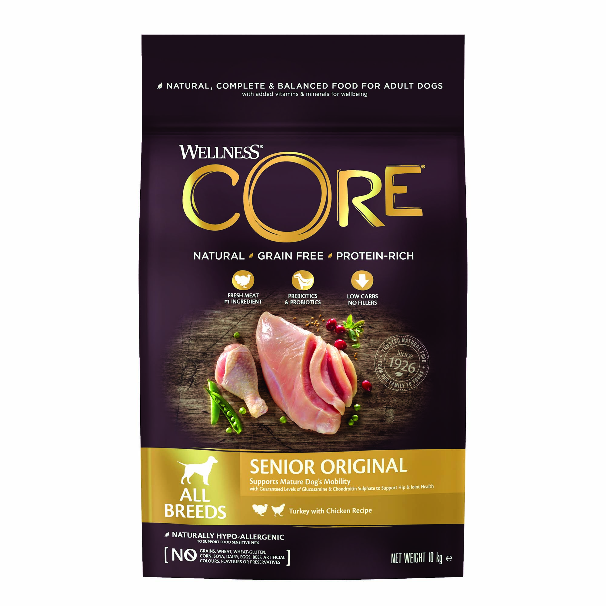 Wellness CORE Senior Original All Breeds - Hondenvoer - 10 Kilogram - kip Wellness CORE Senior Original All Breeds - Hondenvoer - 10 Kilogram - kip