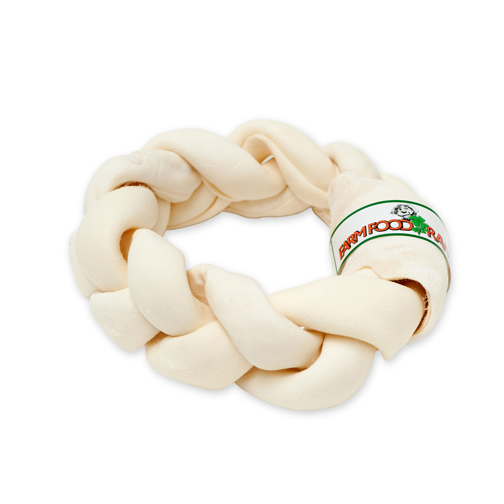 Farm Food Rawhide Dental Braided Donut - Hondensnack - 1 Stuks - rund - L Farm Food Rawhide Dental Braided Donut - Hondensnack - 1 Stuks - rund - L
