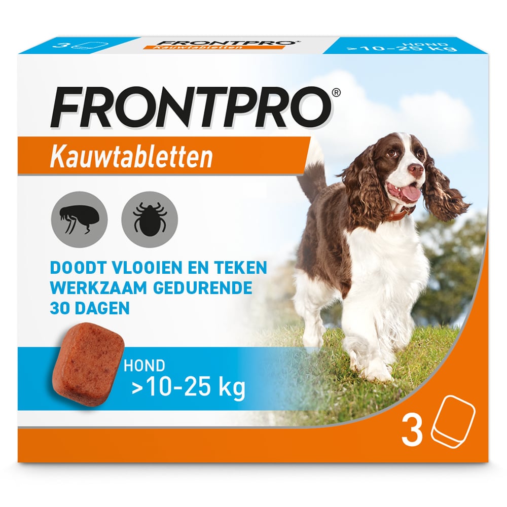 Frontpro Kauwtablet - Anti Vlooien en teken Hond - L - 3 Stuks - L