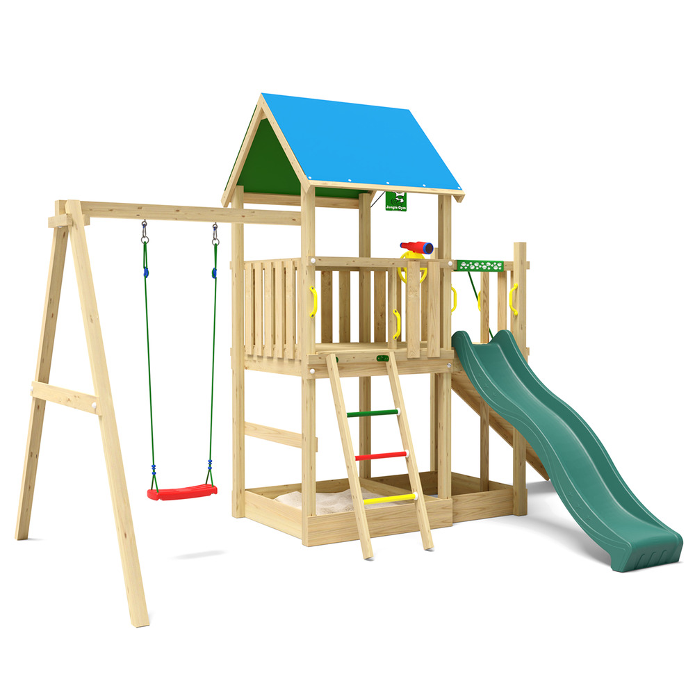 Jungle Gym Kongsberg Grenen - Speeltoestel - Donker groen - Grenenhout Jungle Gym Kongsberg Grenen - Speeltoestel - Donker groen - Grenenhout