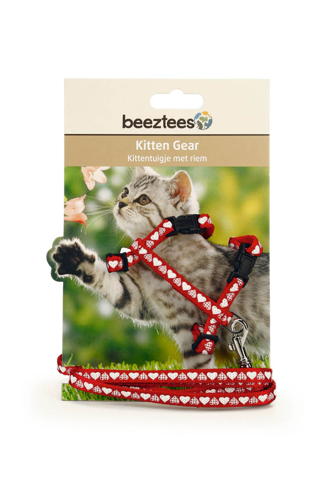 BEEZTEES Hearts - Kittentuigje - Rood - 100 cm BEEZTEES Hearts - Kittentuigje - Rood - 100 cm