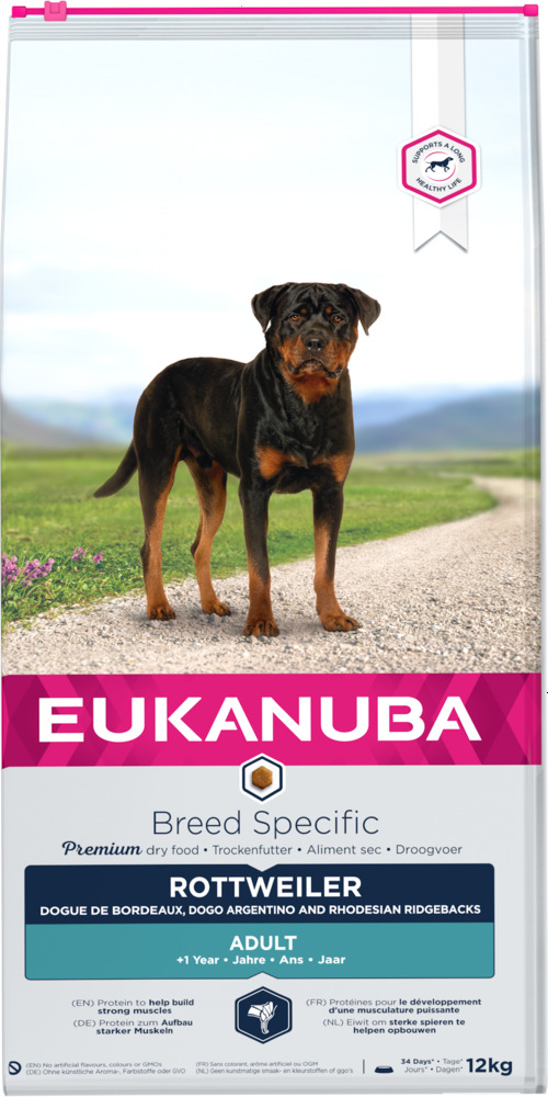 Eukanuba Breed Specific Rottweiler - Hondenvoer - 12 Kilogram - kip, kalkoen