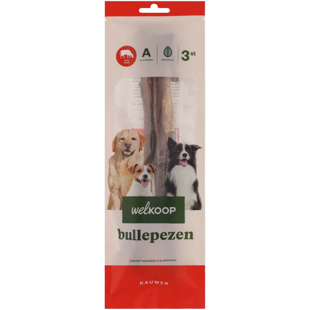 Welkoop - Bullepezen - 3 Stuks - rund
