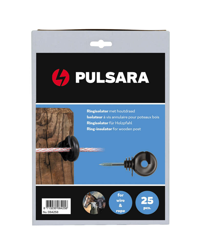 Pulsara - Ringisolator - 22 cm - 25 Stuks - Zwart - 24 cm