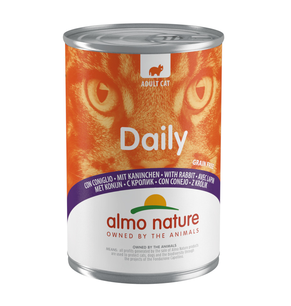 Almo Nature Daily Graanvrij - Kattenvoer - 400 Gram - konijn