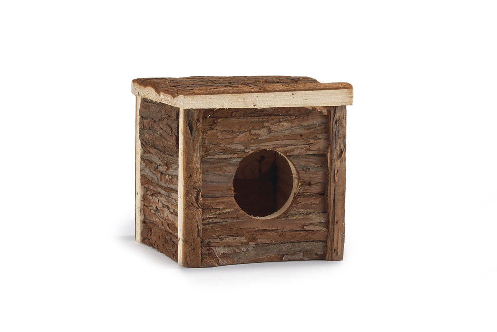 Beeztees Forest Blokhut Classic - Knaagdierspeelgoed - Bruin - 14x15x15 cm
