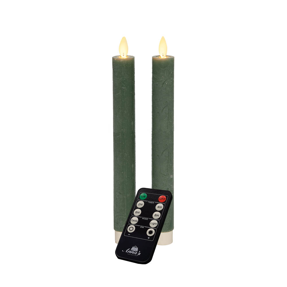 Anna's Collection - LED Dinerkaars - Met afstandsbediening - 26.5 cm - Jade groen