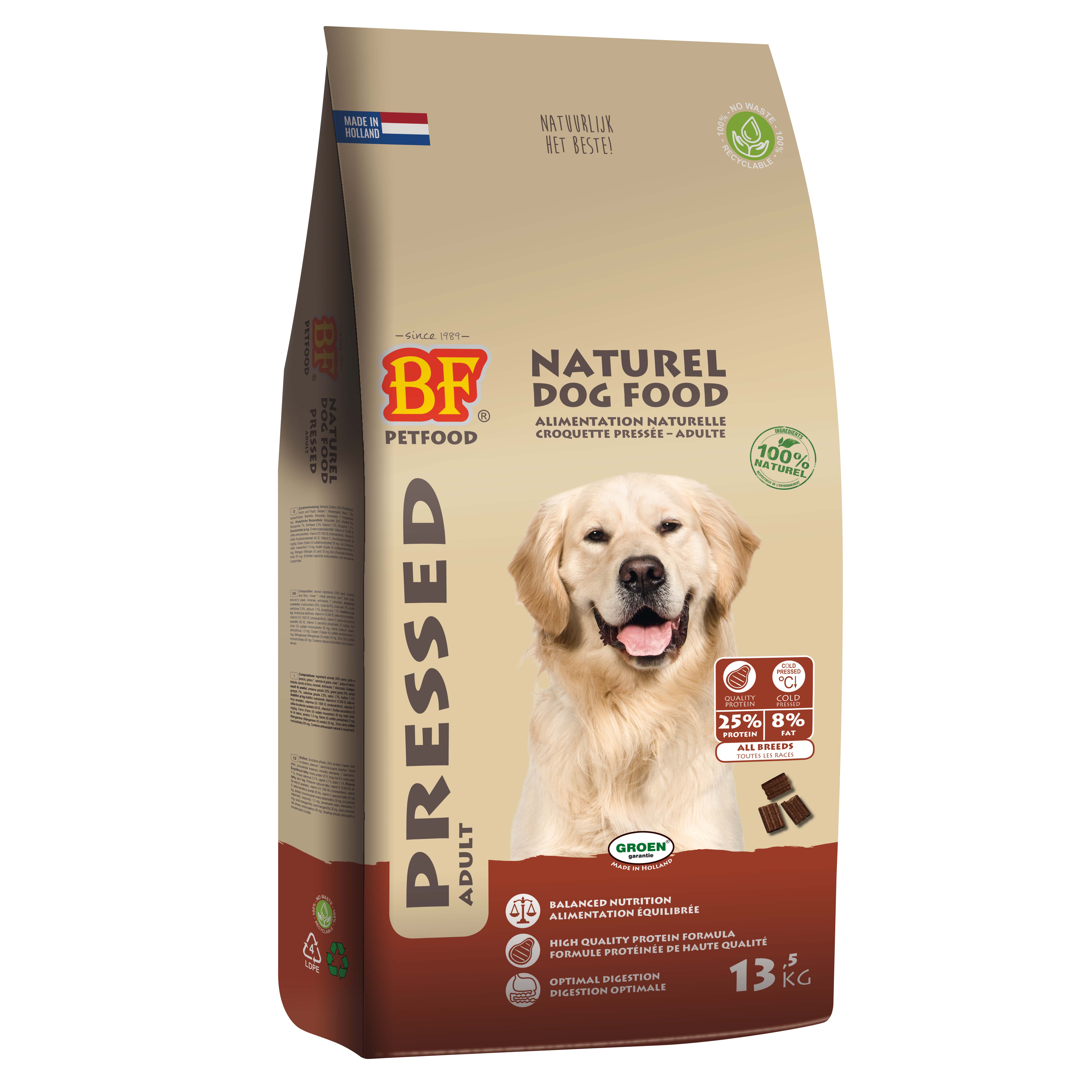 BF Petfood Adult Geperst - Hondenvoer - 13.5 Kilogram - rund, kip