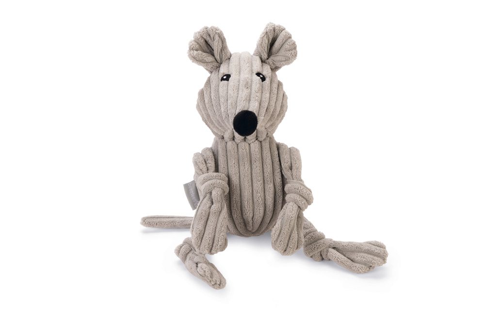 Beeztees Muis Mousy - Knuffel - Hondenspeelgoed - grijs - 34x14x9 cm