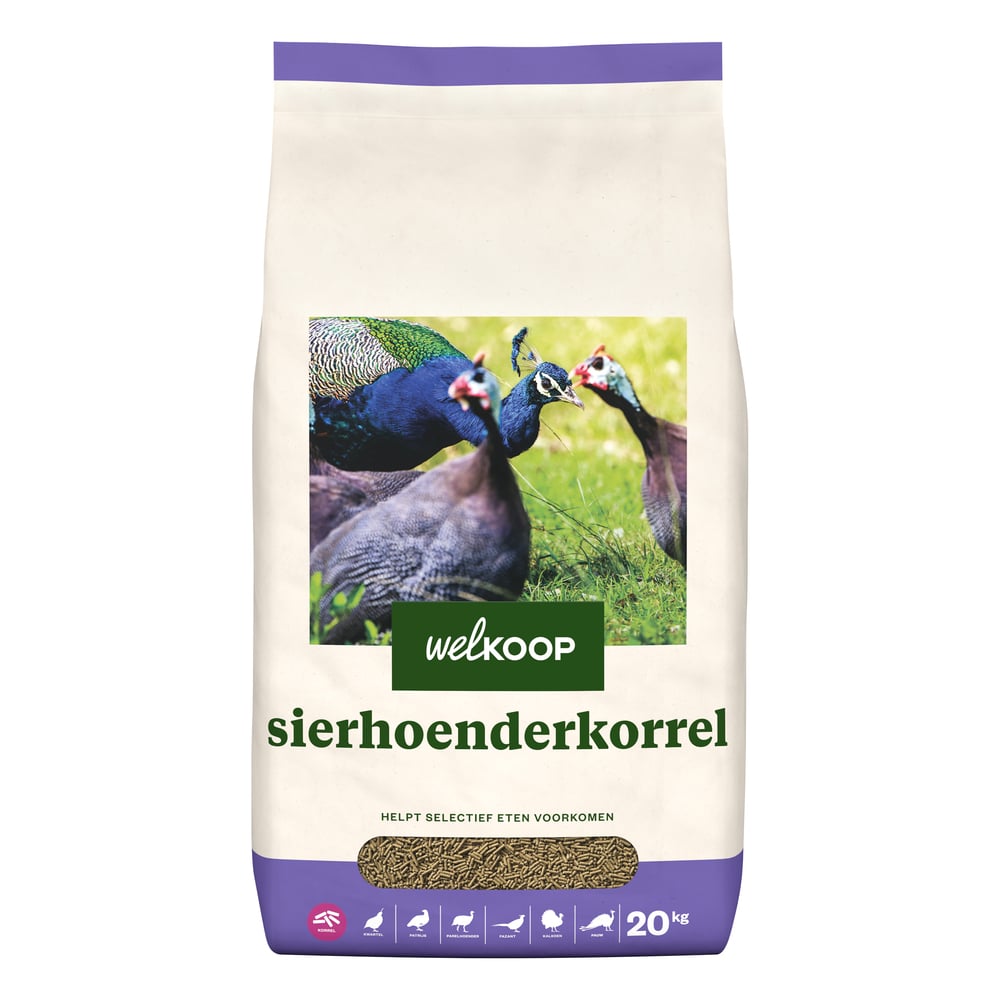 Welkoop Sierhoenderkorrel - Sierhoendervoer - 20 Kilogram