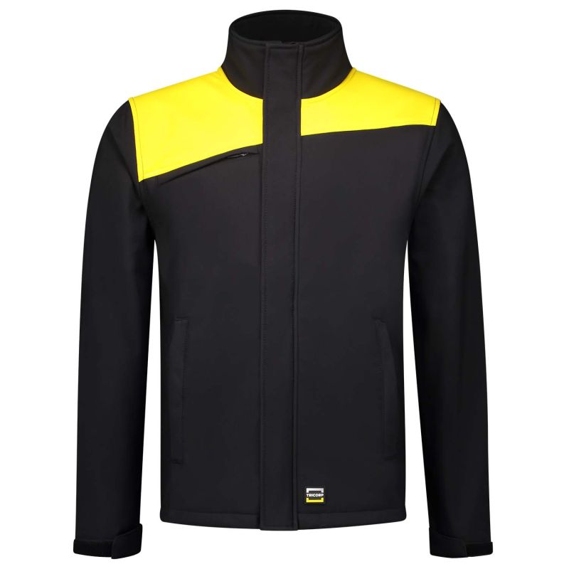 Tricorp Bicolor 402021 - Softshell jas - Zwart Geel - 3XL