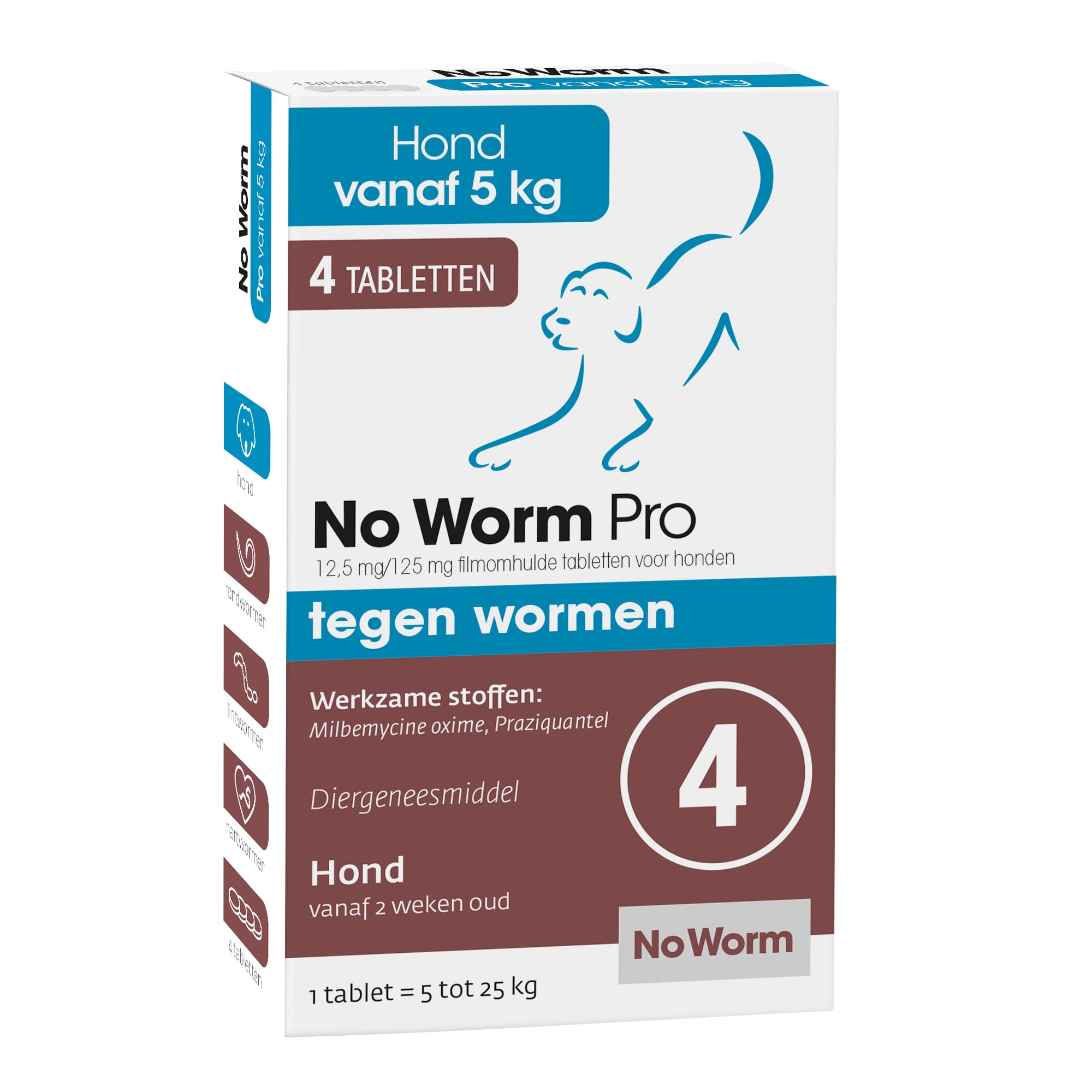 No worm Pro Kauwkablet - Ontworming Hond - 4 Stuks - L