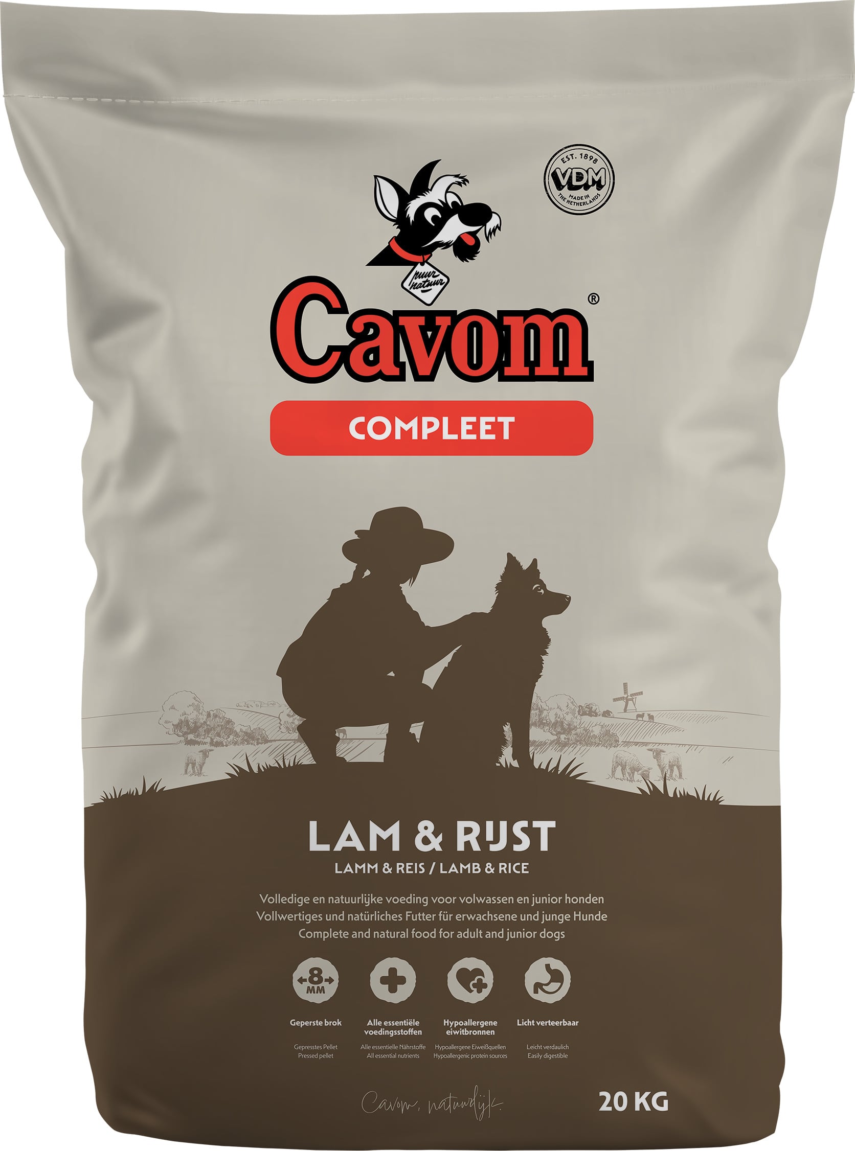 Cavom Compleet - Hondenvoer - 20 Kilogram - Lam & rijst
