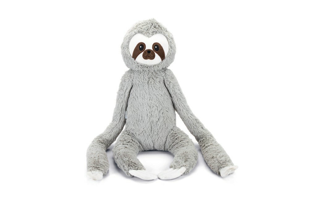 Beeztees Luiaard Knuffel - Hondenspeelgoed - Grijs - 16x30x80 cm - XL