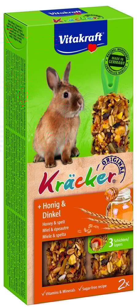 Vitakraft Kräcker 2 in 1 - Konijnensnack - Honing
