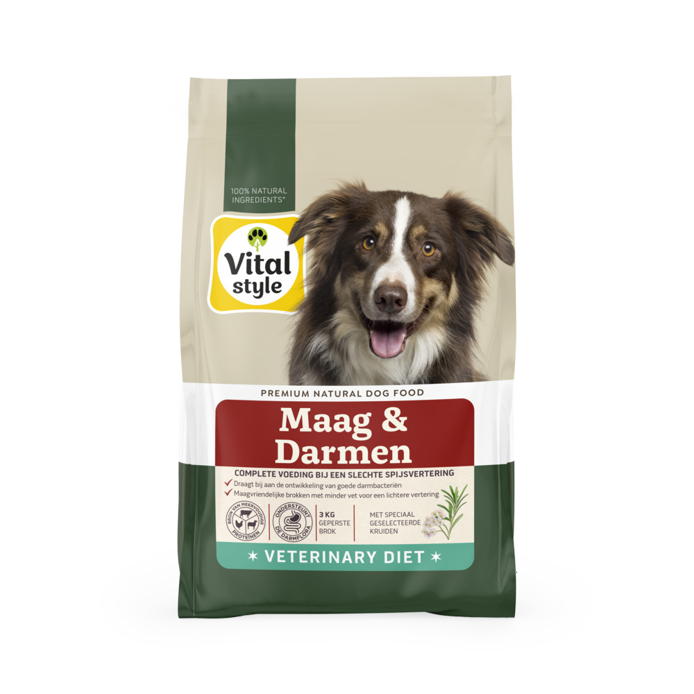 VITALstyle Maag & Darmen - Hondenvoer - 3 Kilogram - rund, kip VITALstyle Maag & Darmen - Hondenvoer - 3 Kilogram - rund, kip