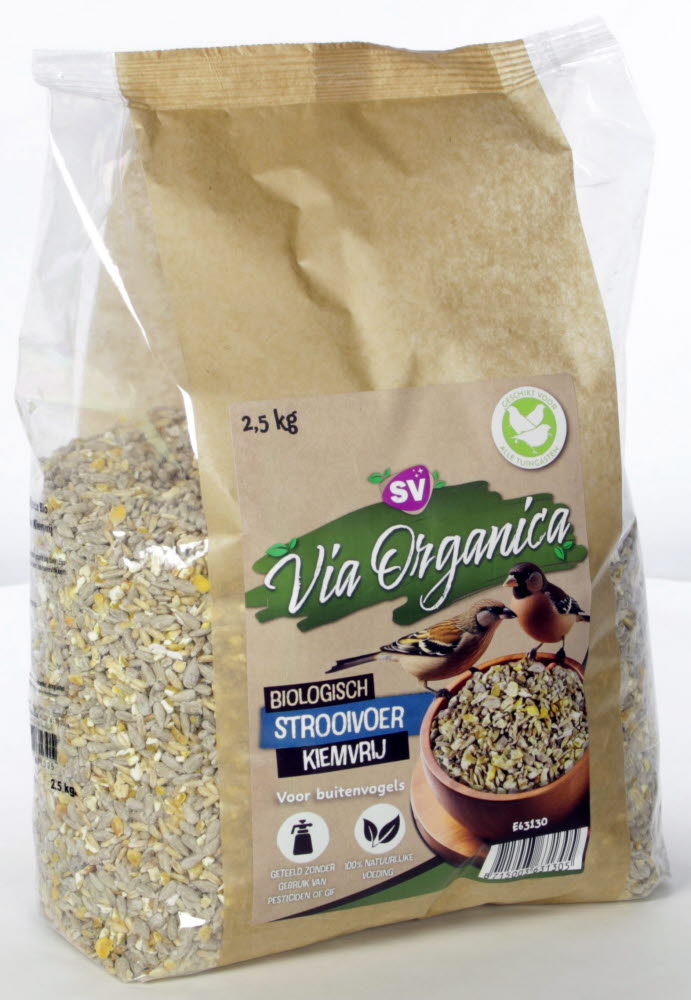 Via Organica - Biologisch Strooivoer - Onkruidvrij - Tuinvogelvoer - 2.5 Kilogram