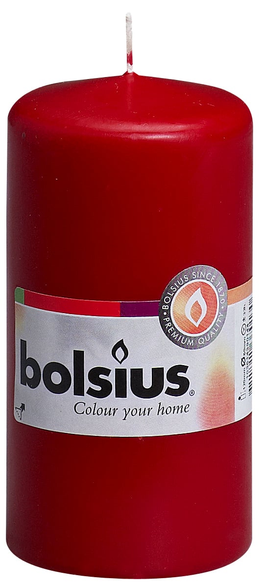 Bolsius Stompkaars 120x60 mm - 12 cm - Wijnrood Bolsius Stompkaars 120x60 mm - 12 cm - Wijnrood