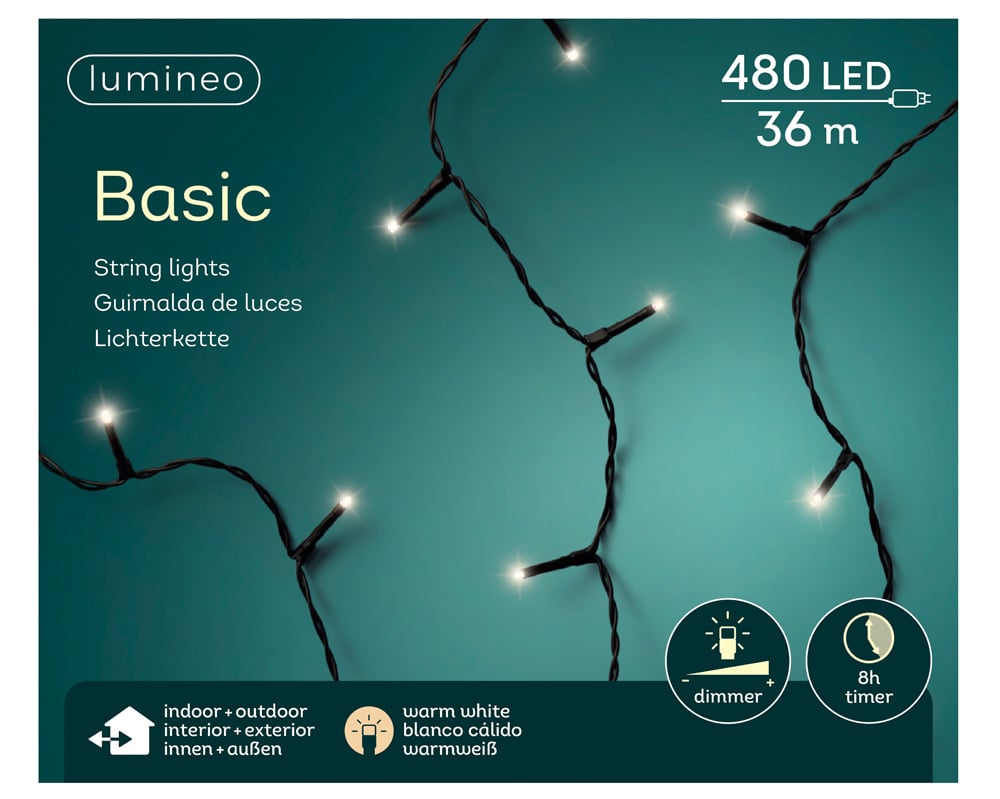 Lumineo Basic - Kerstboomverlichting - 480 - Warm wit - 3600 cm
