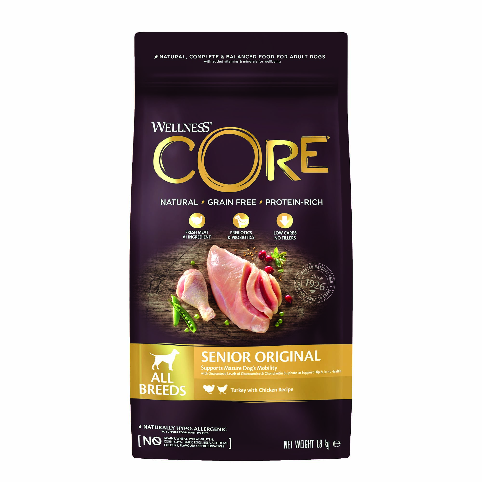 Wellness CORE Senior Original All Breeds - Hondenvoer - 1.8 Kilogram - kip
