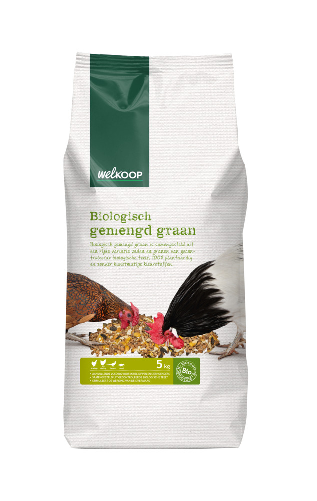 Welkoop Gemengd graan Biologisch - Kippenvoer - 5 Kilogram
