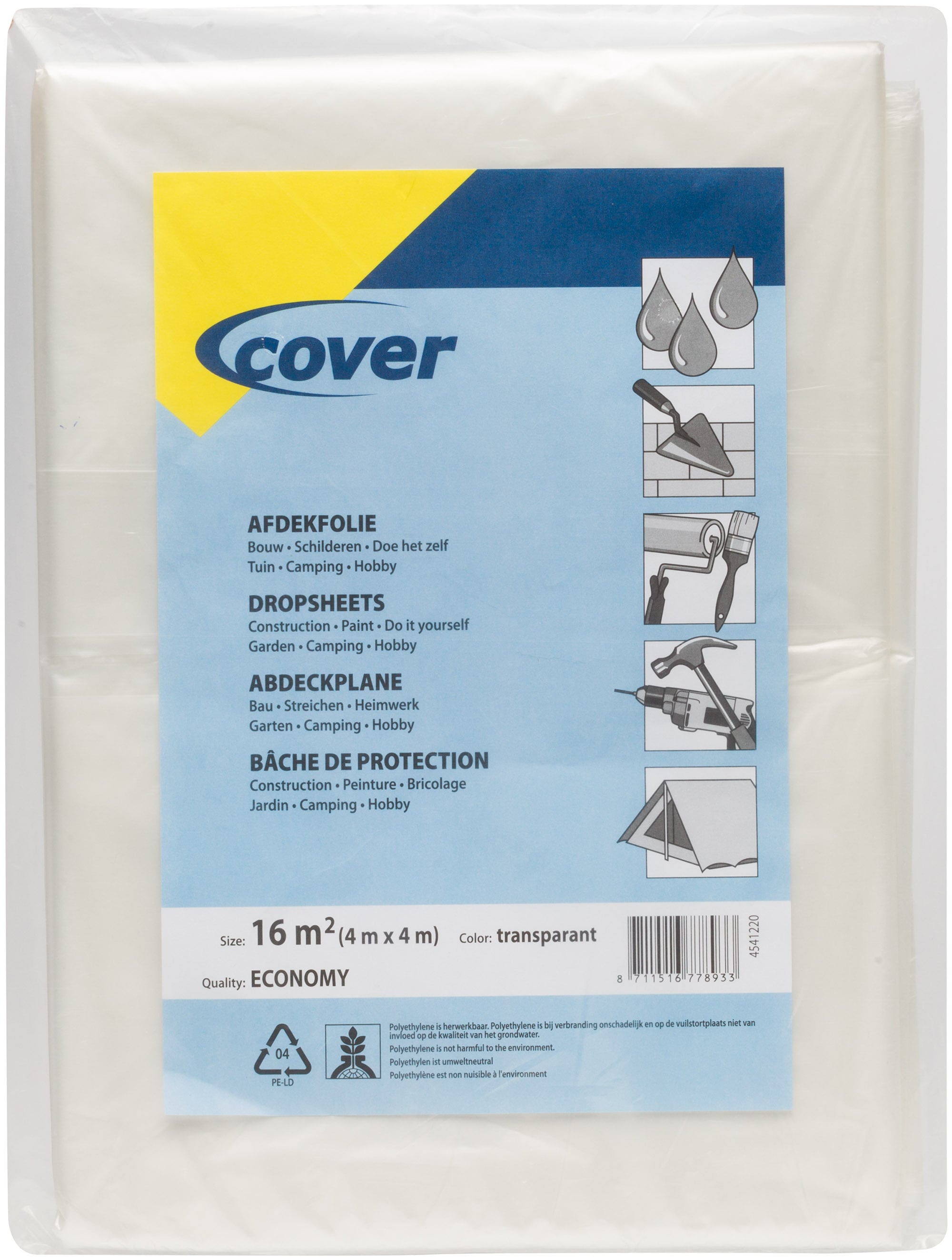 Cover 40 mu Transparant - Afdekfolie - 30x25x1.6 cm - Transparant