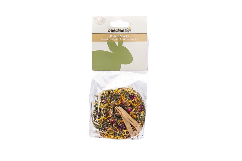 Beeztees Hooi donut - Knaagdiersnack - 65 Gram - bloemen