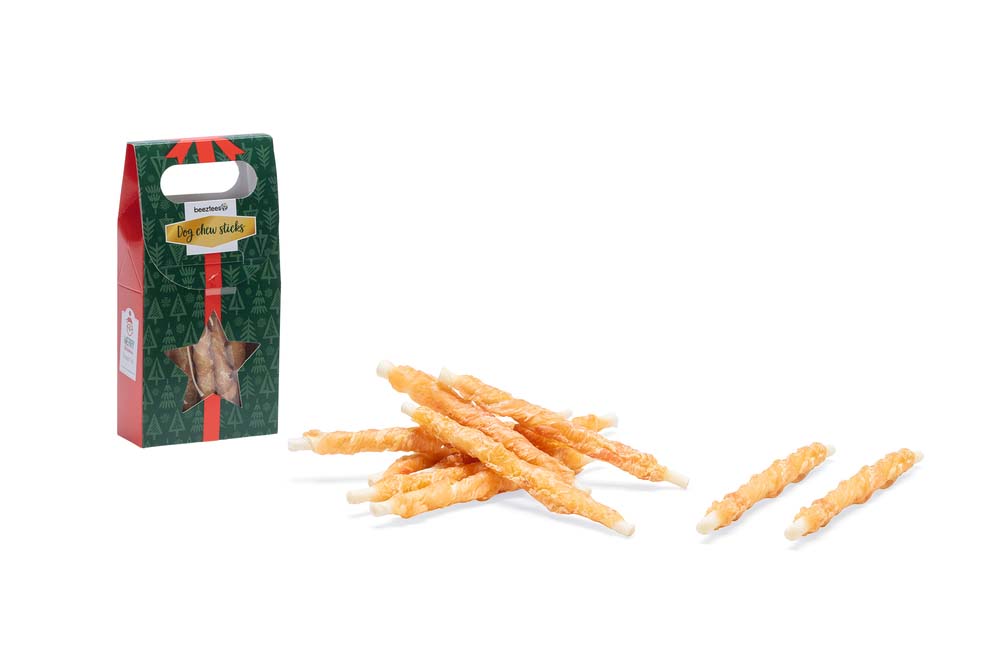 Beeztees Kerst kauwstaaf - Hondensnack - 8 Stuks - kip Beeztees Kerst kauwstaaf - Hondensnack - 8 Stuks - kip