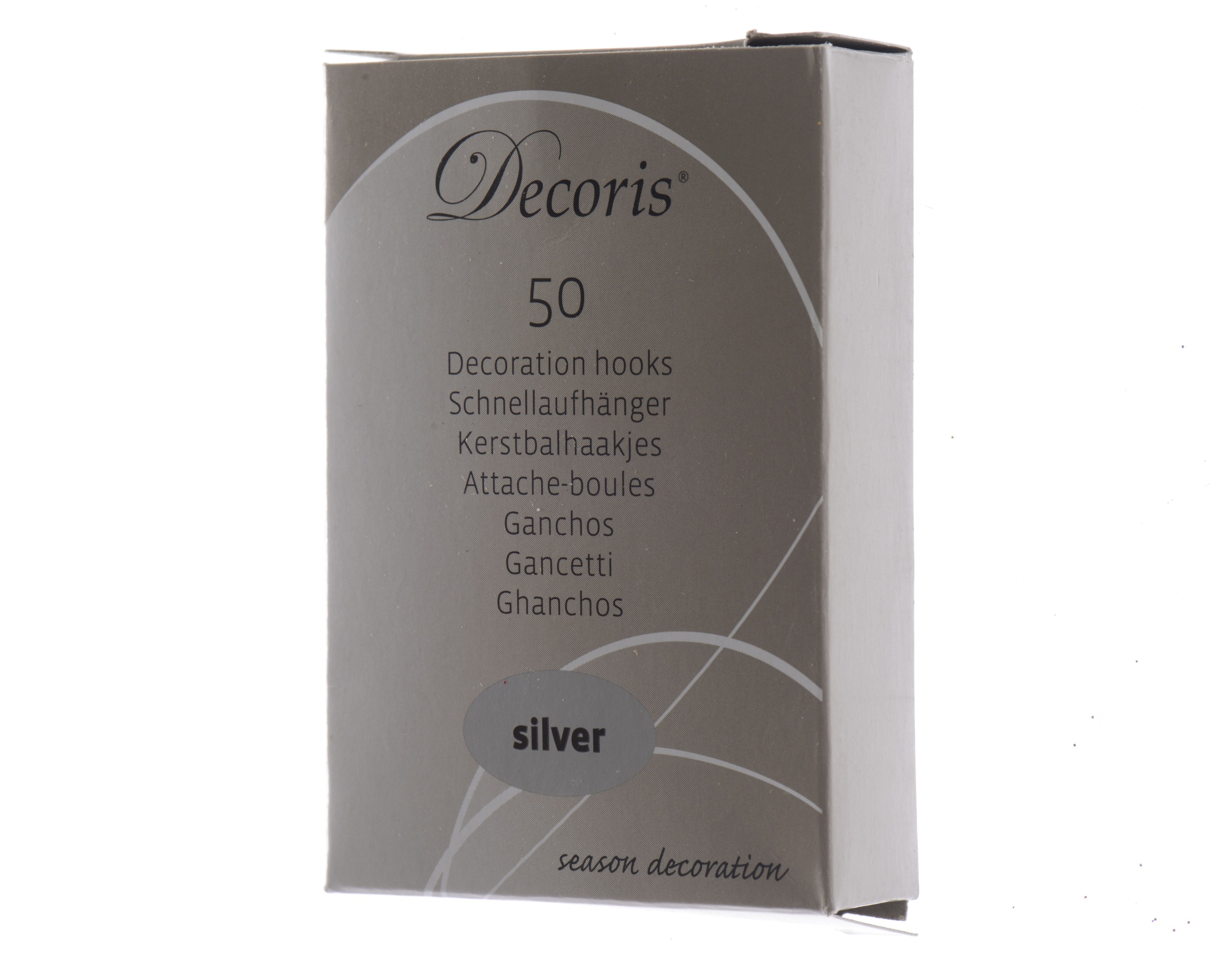 Decoris - Kerstbalhaakjes - Zilver - 10x5.5x2 cm