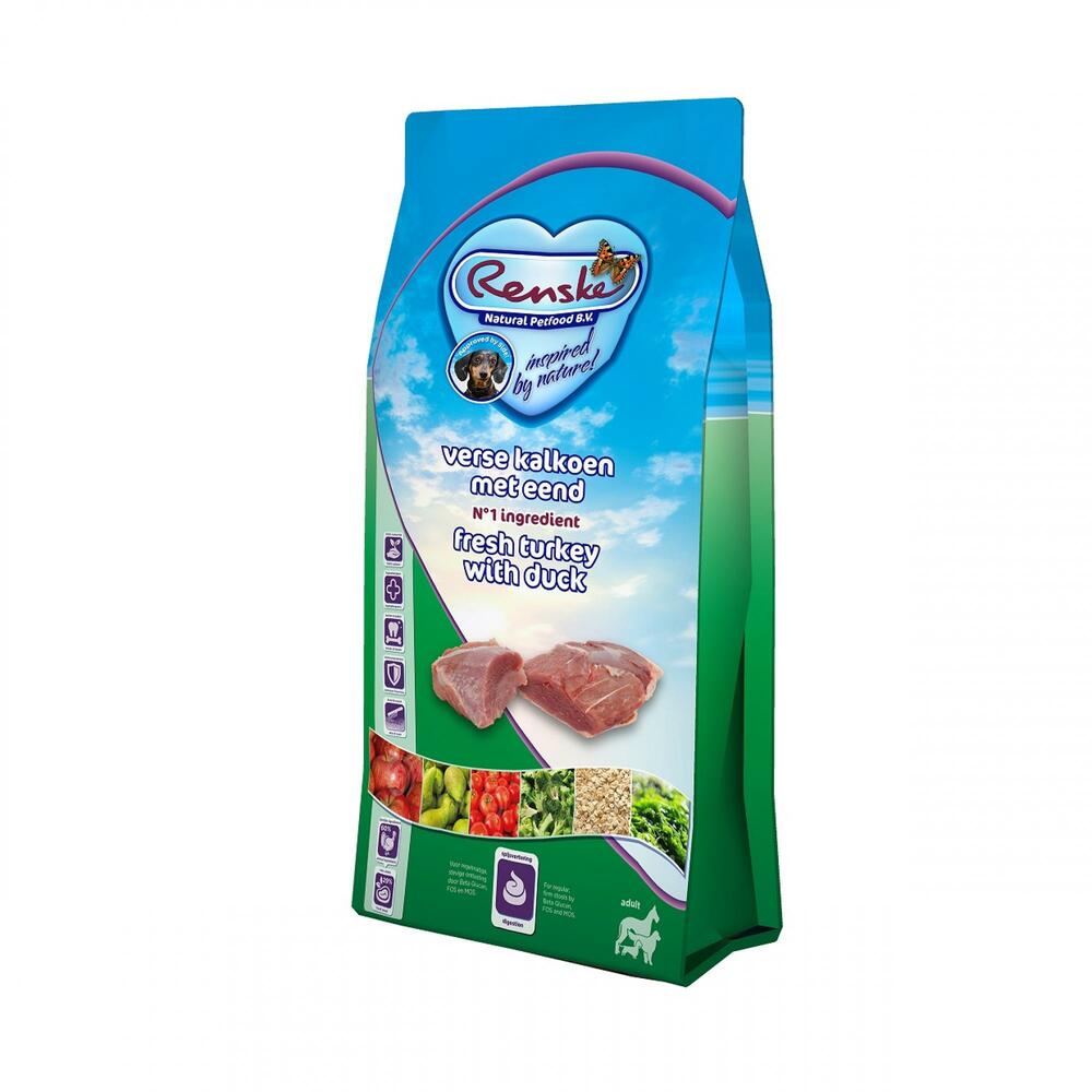 Renske Adult - Hondenvoer - 12 Kilogram - Kalkoen Eend Renske Adult - Hondenvoer - 12 Kilogram - Kalkoen Eend