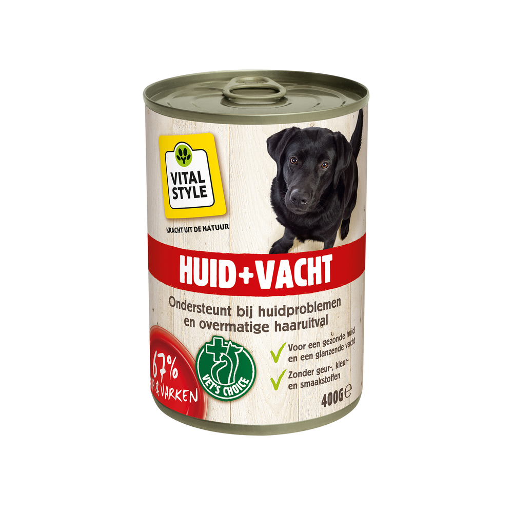 Vitalstyle Huid + Vacht - Hondenvoer - 0.4 Kilogram - kip