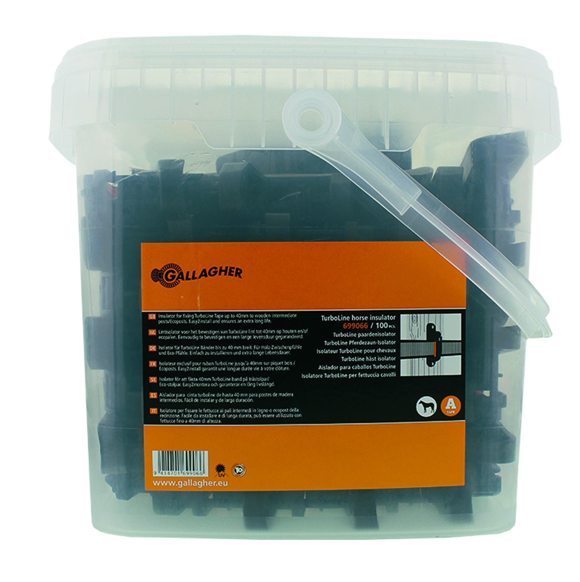 Gallagher TurboLine Paardenisolator - 20.5 cm - 100 Stuks - Zwart - 24 cm