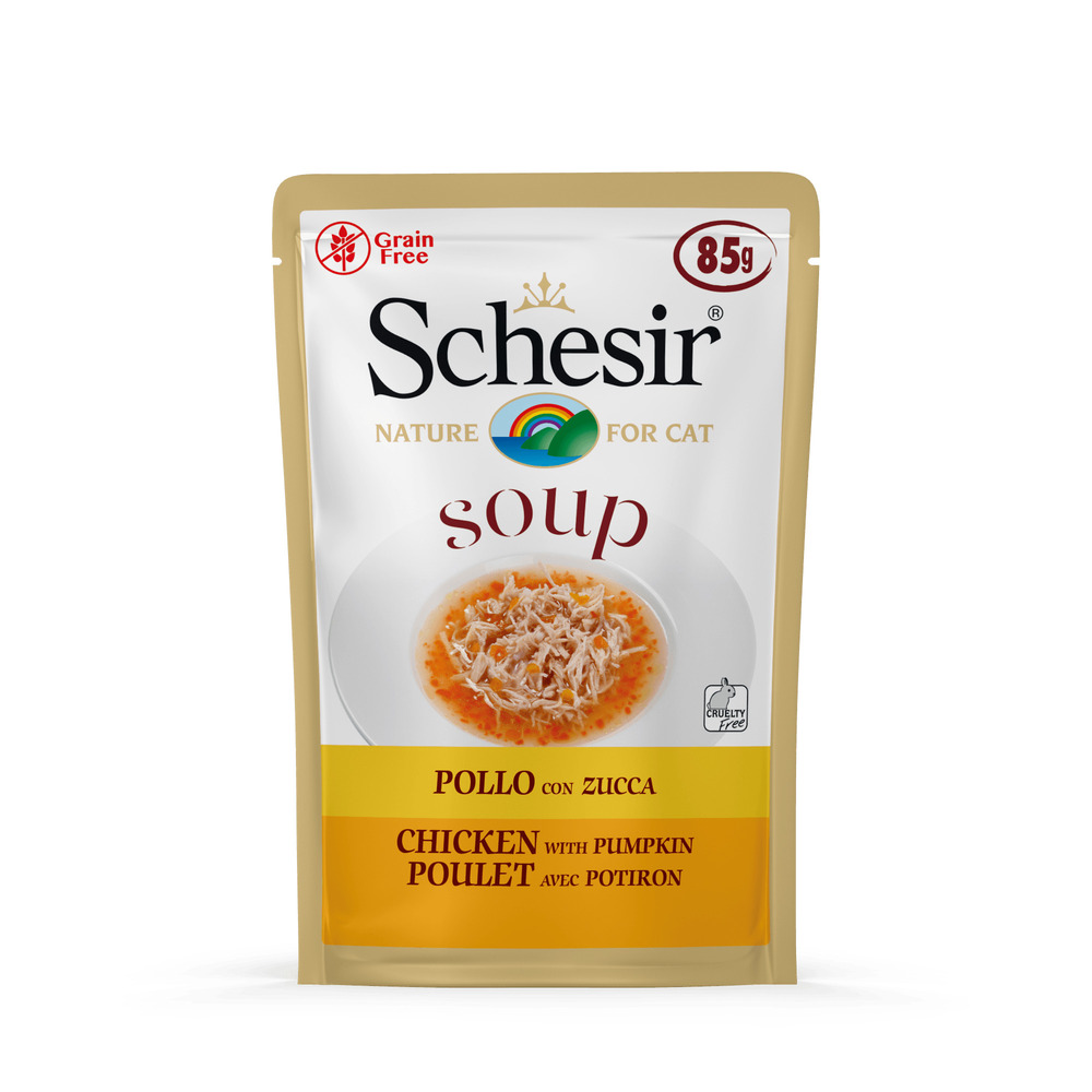 Schesir Soup - Kattenvoer - 85 Gram - groente, kip