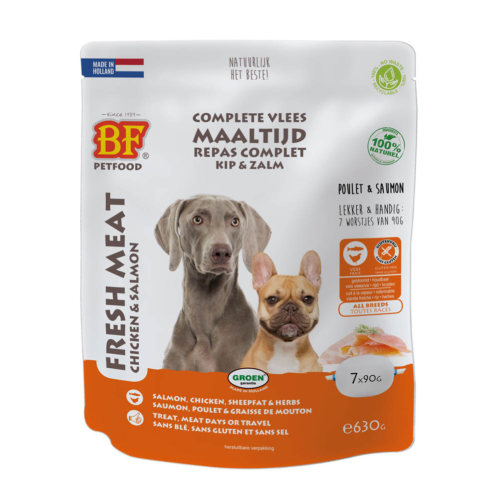 BF Petfood Vleesvoeding - Hondenvoer - Zalm - 630 Gram - zalm