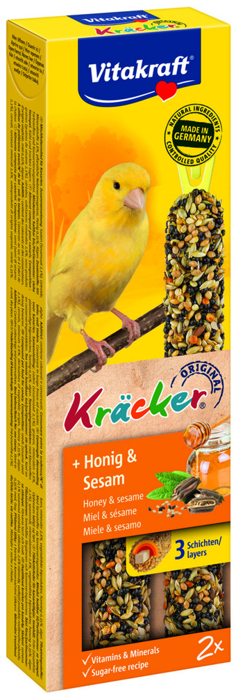 Vitakraft  Honingkracker 2 in 1 Kanarie - 2 Stuks - Honing - Snacks