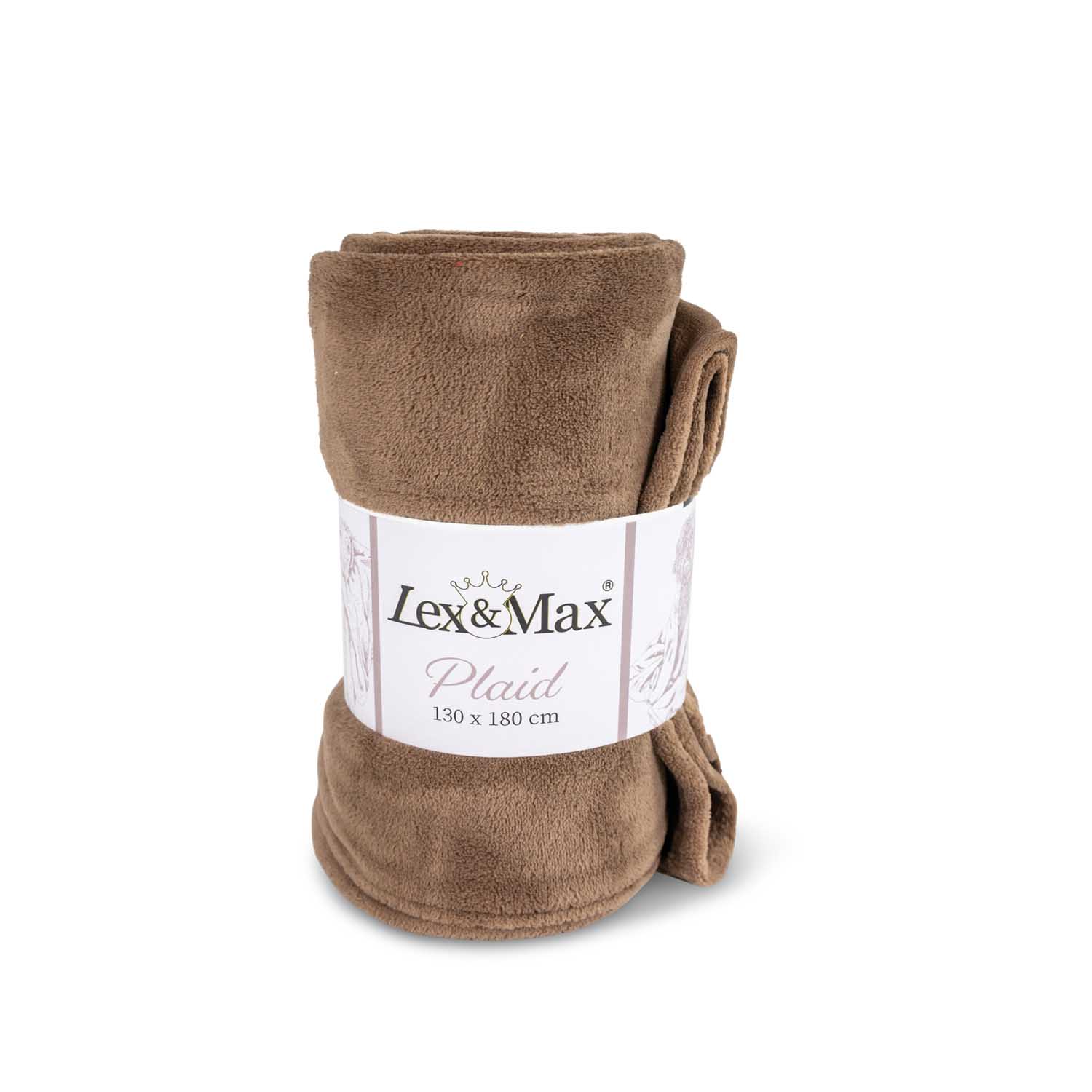 Lex & Max Fleeceplaid - Hondendeken - Bruin - 1x180x130 cm Lex & Max Fleeceplaid - Hondendeken - Bruin - 1x180x130 cm